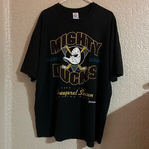 VTG 1993 Anaheim Mighty Ducks NHL Tee Inaugural Season Large Made USA size XL
